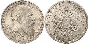 5 Mark 德意志帝國 (1871 - 1918) / 巴登大公國 (1806 - 1918) 銀 弗里德里希一世 (巴登)