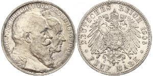 5 Mark 德意志帝國 (1871 - 1918) / 巴登大公國 (1806 - 1918) 銀 弗里德里希一世 (巴登)