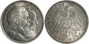 5 Mark 德意志帝國 (1871 - 1918) / 巴登大公國 (1806 - 1918) 銀 弗里德里希一世 (巴登)