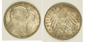 5 Mark 德意志帝國 (1871 - 1918) / 巴登大公國 (1806 - 1918) 銀 弗里德里希一世 (巴登)