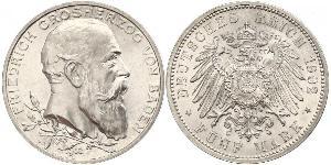 5 Mark 德意志帝國 (1871 - 1918) / 巴登大公國 (1806 - 1918) 銀 弗里德里希一世 (巴登)