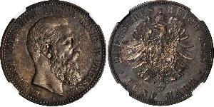 5 Mark 普魯士王國 (1701 - 1918) 銀 腓特烈三世 (德国)