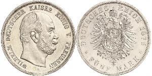 5 Mark 普魯士王國 (1701 - 1918) 銀 威廉一世 (德国)