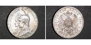 5 Mark 普魯士王國 (1701 - 1918) 銀 威廉二世 (德国)