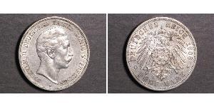 5 Mark 普魯士王國 (1701 - 1918) 銀 威廉二世 (德国)