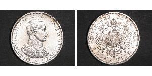 5 Mark 普魯士王國 (1701 - 1918) 銀 威廉二世 (德国)