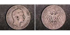 5 Mark 普魯士王國 (1701 - 1918) 銀 威廉二世 (德国)