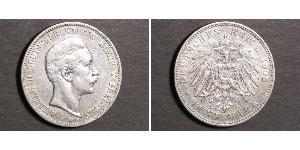 5 Mark 普魯士王國 (1701 - 1918) 銀 威廉二世 (德国)
