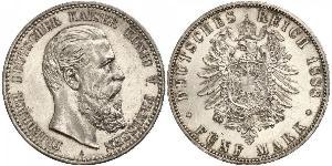 5 Mark 普魯士王國 (1701 - 1918) 銀 腓特烈三世 (德国)
