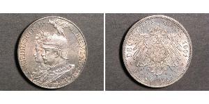 5 Mark 普魯士王國 (1701 - 1918) 銀 威廉二世 (德国)