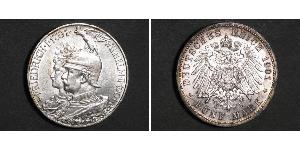 5 Mark 普魯士王國 (1701 - 1918) 銀 威廉二世 (德国)