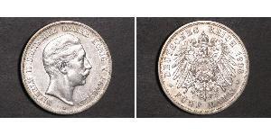 5 Mark 普魯士王國 (1701 - 1918) 銀 威廉二世 (德国)