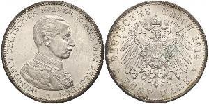 5 Mark 普魯士王國 (1701 - 1918) 銀 威廉二世 (德国)
