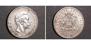 5 Mark 普魯士王國 (1701 - 1918) 銀 威廉二世 (德国)