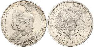 5 Mark 普魯士王國 (1701 - 1918) 銀 威廉二世 (德国)