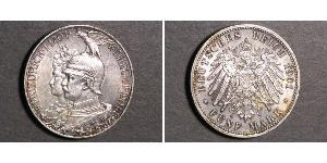 5 Mark 普魯士王國 (1701 - 1918) 銀 威廉二世 (德国)