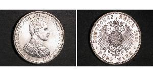 5 Mark 普魯士王國 (1701 - 1918) 銀 威廉二世 (德国)