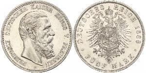 5 Mark 普魯士王國 (1701 - 1918) 銀 腓特烈三世 (德国)