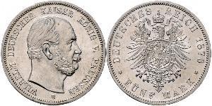 5 Mark 普魯士王國 (1701 - 1918) 銀 威廉一世 (德国)