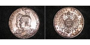 5 Mark 普魯士王國 (1701 - 1918) 銀 威廉二世 (德国)