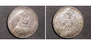 5 Mark 普魯士王國 (1701 - 1918) 銀 威廉二世 (德国)