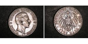 5 Mark 普魯士王國 (1701 - 1918) 銀 威廉二世 (德国)
