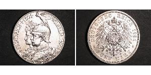 5 Mark 普魯士王國 (1701 - 1918) 銀 威廉二世 (德国)
