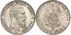 5 Mark 普魯士王國 (1701 - 1918) 銀 腓特烈三世 (德国)