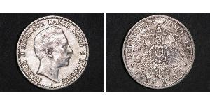 5 Mark 普魯士王國 (1701 - 1918) 銀 威廉二世 (德国)