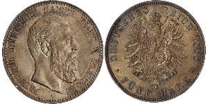5 Mark 普魯士王國 (1701 - 1918) 銀 腓特烈三世 (德国)