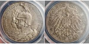 5 Mark 普魯士王國 (1701 - 1918) 銀 威廉二世 (德国)