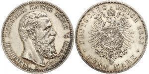 5 Mark 普魯士王國 (1701 - 1918) 銀 腓特烈三世 (德国)