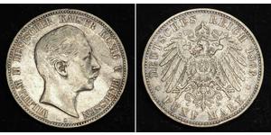 5 Mark 普魯士王國 (1701 - 1918) 銀 威廉二世 (德国)