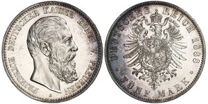 5 Mark 普魯士王國 (1701 - 1918) 銀 腓特烈三世 (德国)