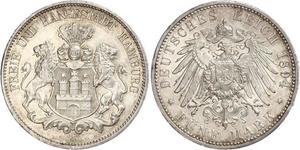 5 Mark 德意志帝國 (1871 - 1918) / 汉堡 銀 