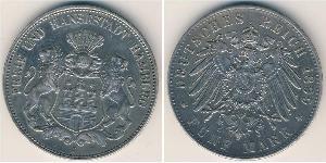 5 Mark 德意志帝國 (1871 - 1918) / 汉堡 銀 