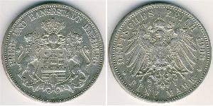 5 Mark 德意志帝國 (1871 - 1918) / 汉堡 銀 