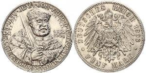 5 Mark 萨克森-魏玛-艾森纳赫 (1809 - 1918) 銀 