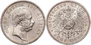 5 Mark 萨克森王国 (1806 - 1918) 銀 格奥尔格 (萨克森)
