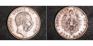 5 Mark 萨克森王国 (1806 - 1918) 銀 阿尔贝特 (萨克森)