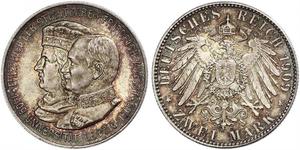 5 Mark 萨克森王国 (1806 - 1918) 銀 弗里德里希·奥古斯特三世 (萨克森国王)