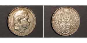 5 Mark 魏瑪共和國 (1919 - 1933) 銀 保罗·冯·兴登堡 (1847 - 1934)