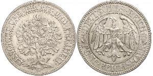 5 Mark 魏瑪共和國 (1919 - 1933) / 德国 銀 