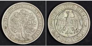 5 Mark 魏瑪共和國 (1919 - 1933) / 德国 銀 