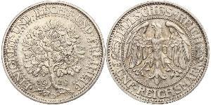 5 Mark 魏瑪共和國 (1919 - 1933) / 德国 銀 