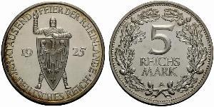5 Mark / 5 Reichsmark République de Weimar (1918-1933) Argent 