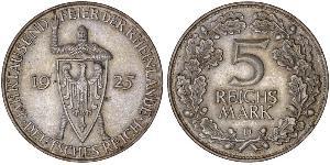 5 Mark / 5 Reichsmark République de Weimar (1918-1933) Argent 
