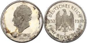 5 Mark / 5 Reichsmark République de Weimar (1918-1933) Argent 