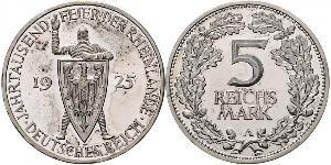 5 Mark / 5 Reichsmark République de Weimar (1918-1933) Argent 