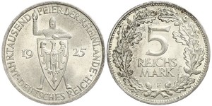 5 Mark / 5 Reichsmark République de Weimar (1918-1933) Argent 